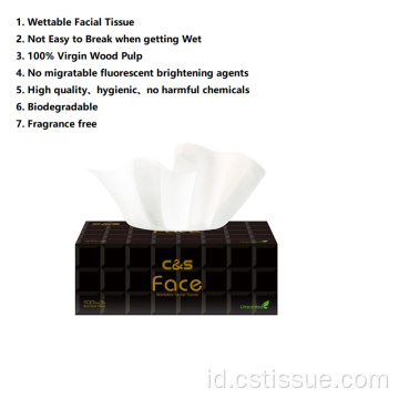 100% Virgin Wood Pulp Soft Box Facial Tissue